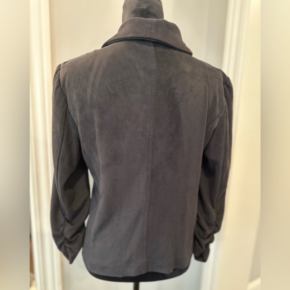 CHELSEA & THEODORE Faux Suede Open Jacket Women Medium Black - Picture 4 of 8